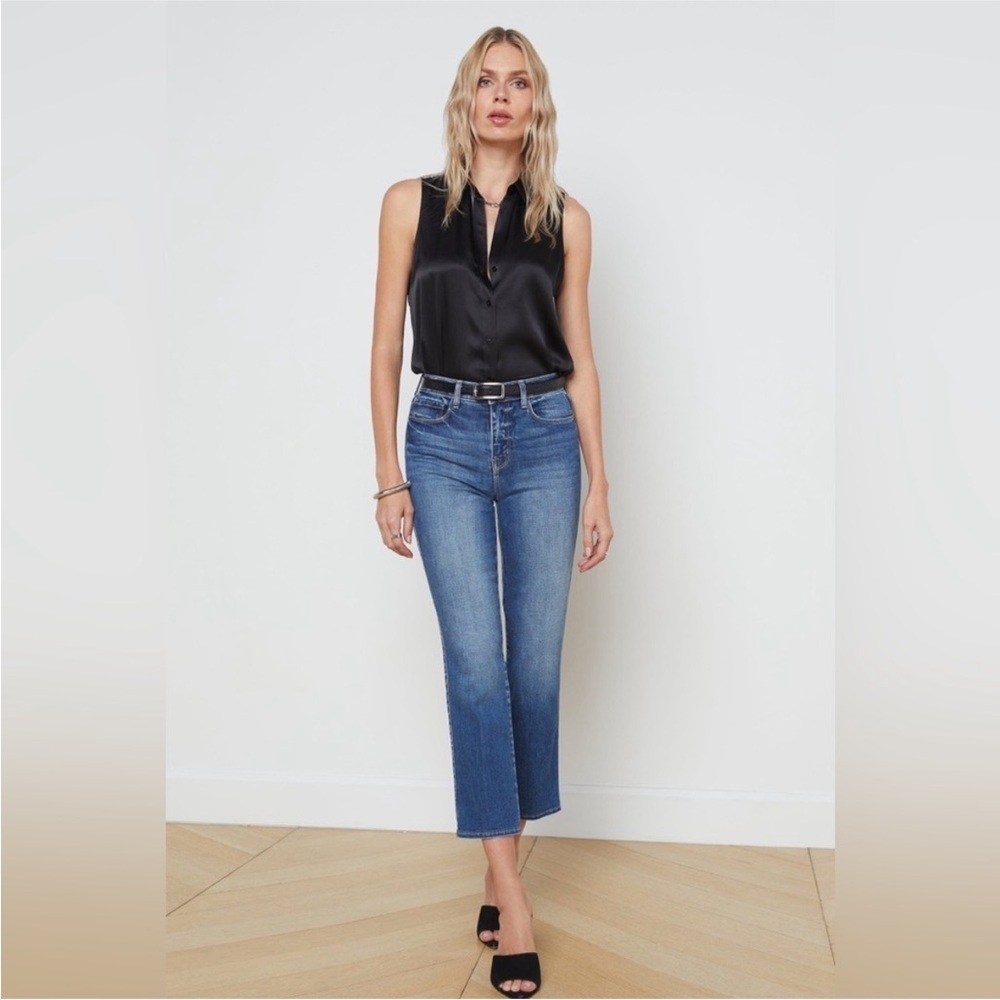 L’Agence Alexia High Rise Crop Cigarette Jeans Byers Straight Leg Casual 28